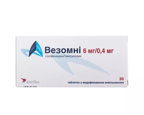 Везомни, таблетки с модифицированным высвобождением, 6 мг/0.4 мг, №30 | интернет-аптека Farmaco.ua