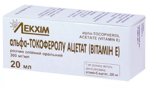 Альфа-токоферолу ацетат Вітамін Е, 300 мг/мл, флакон 20 мл | интернет-аптека Farmaco.ua