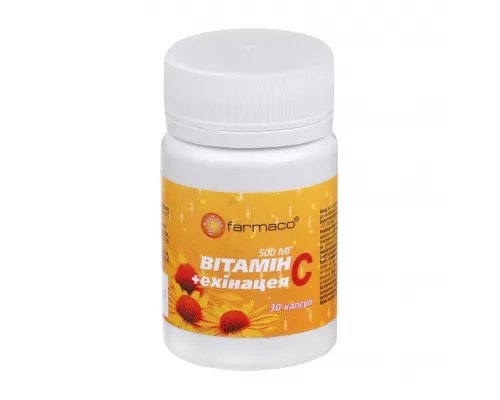 Витамин С, 500 мг + Эхинацея, капсулы 50 мг, №30 | интернет-аптека Farmaco.ua