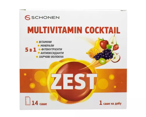 Zest Мультивітамін Коктейль, саше, №14 | интернет-аптека Farmaco.ua