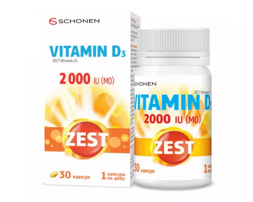Zest Витамин Д3, капсулы, 2000 МЕ, №30 | интернет-аптека Farmaco.ua