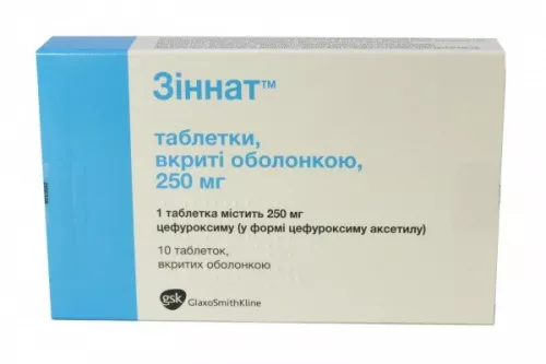 Зиннат, таблетки, 250 мг, №10 | интернет-аптека Farmaco.ua