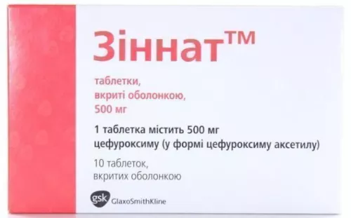 Зіннат™, таблетки вкриті оболонкою, 500 мг, №10 | интернет-аптека Farmaco.ua