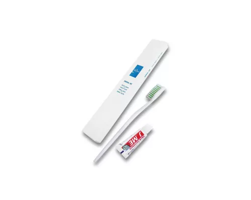Зубний набір: щітка + зубна паста в індивідуальній упаковці, 3 г | интернет-аптека Farmaco.ua